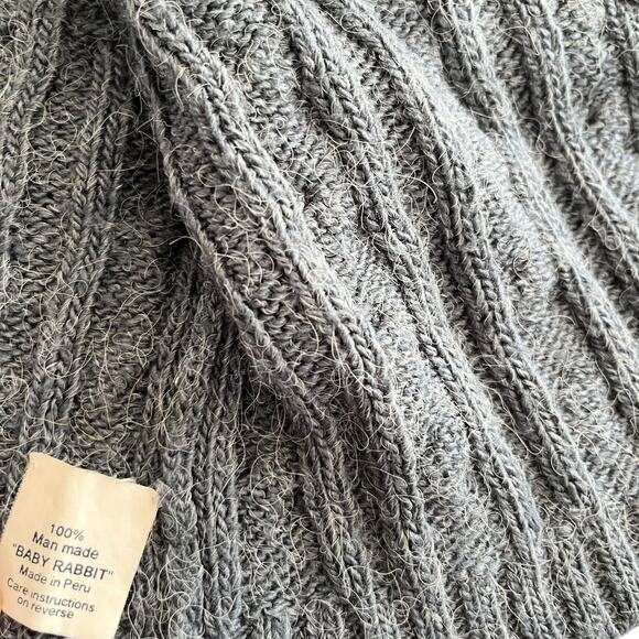 Elephantito Baby Blue Cable Knit Rabbit Hair Wrap Sweater size 3 months - Picture 8 of 9